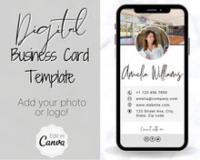 Load image into Gallery viewer, Digital Business Card Template. DIY add logo &amp; photo! Editable Canva Design. Modern, Realtor Marketing, Real Estate, Realty Professional | Mono Style 5
