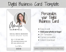 Load image into Gallery viewer, Digital Business Card Template. DIY add logo &amp; photo! Editable Canva Design. Modern, Realtor Marketing, Real Estate, Realty Professional | Mono Style 6
