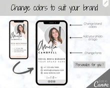 Load image into Gallery viewer, Digital Business Card Template. DIY add logo &amp; photo! Editable Canva Design. Modern, Realtor Marketing, Real Estate, Realty Professional | Mono Style 6
