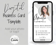 Load image into Gallery viewer, Digital Business Card Template. DIY add logo &amp; photo! Editable Canva Design. Modern, Realtor Marketing, Real Estate, Realty Professional | Mono Style 6
