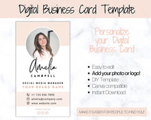 Load image into Gallery viewer, Digital Business Card Template. DIY add logo &amp; photo! Editable Canva Design. Modern, Realtor Marketing, Real Estate, Realty Professional | Pink Style 2
