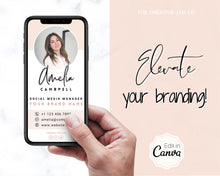 Load image into Gallery viewer, Digital Business Card Template. DIY add logo &amp; photo! Editable Canva Design. Modern, Realtor Marketing, Real Estate, Realty Professional | Pink Style 2
