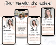 Load image into Gallery viewer, Digital Business Card Template. DIY add logo &amp; photo! Editable Canva Design. Modern, Realtor Marketing, Real Estate, Realty Professional | Pink Style 2
