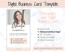 Load image into Gallery viewer, Digital Business Card Template. DIY add logo &amp; photo! Editable Canva Design. Modern, Realtor Marketing, Real Estate, Realty Professional | Pink Style 3
