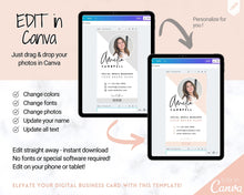 Load image into Gallery viewer, Digital Business Card Template. DIY add logo &amp; photo! Editable Canva Design. Modern, Realtor Marketing, Real Estate, Realty Professional | Pink Style 3

