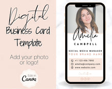 Load image into Gallery viewer, Digital Business Card Template. DIY add logo &amp; photo! Editable Canva Design. Modern, Realtor Marketing, Real Estate, Realty Professional | Pink Style 3
