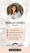 Load image into Gallery viewer, Digital Business Card Template. DIY add logo &amp; photo! Editable Canva Design. Modern, Realtor Marketing, Real Estate, Realty Professional | Pink Style 8
