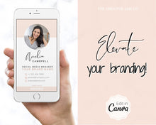 Load image into Gallery viewer, Digital Business Card Template. DIY add logo &amp; photo! Editable Canva Design. Modern, Realtor Marketing, Real Estate, Realty Professional | Pink Style 9
