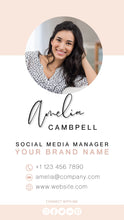 Load image into Gallery viewer, Digital Business Card Template. DIY add logo &amp; photo! Editable Canva Design. Modern, Realtor Marketing, Real Estate, Realty Professional | Pink Style 9
