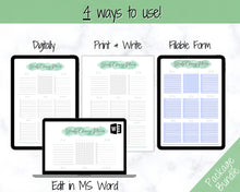 Load image into Gallery viewer, EDITABLE Cleaning Planner, EDITABLE Cleaning Checklist, Cleaning Schedule, Weekly House Chores, Clean Home Routine, Monthly Cleaning List | Green
