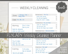 Load image into Gallery viewer, EDITABLE Cleaning Planner, FLYLADY Daily Routine, Cleaning Checklist, Cleaning Schedule, Weekly House Chore, Control Journal, Fly Lady Zones | Portrait &amp; Landscape - Mono
