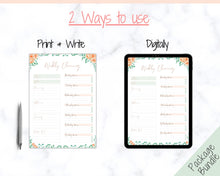 Load image into Gallery viewer, EDITABLE Cleaning Schedule, FLYLADY Daily Routine, Cleaning Checklist, Cleaning Planner, Weekly House Chore, Control Journal, Fly Lady Zones | Landscape &amp; Portrait - Flower
