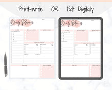 Load image into Gallery viewer, EDITABLE DAILY PLANNER | To Do List | Printable Productivity Day Planner for Work | Work Day Diary Insert | Template | Pdf, Excel | Organize
