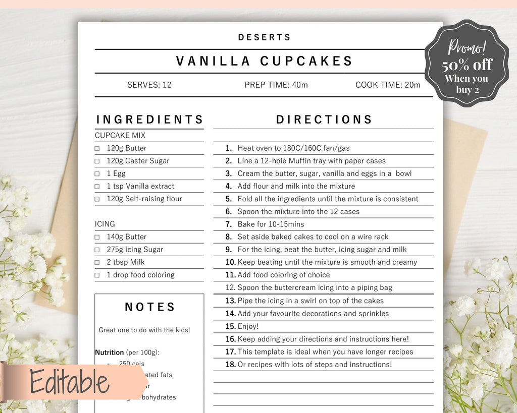 FREE Blank Cookbook Template - Download in Word, Google Docs, PDF