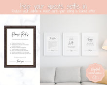 Load image into Gallery viewer, EDITABLE VRBO Vacation Rental Signs! Airbnb Template Bundle, Wifi password Sign, Welcome Book, House Rules, Airbnb Host, Check Out Signage | Brit
