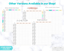 Load image into Gallery viewer, EDITABLE Weekly FAMILY PLANNER Command Center | Family Planner | Printable Family Calendar | Family Household Weekly Schedule | Homeschool - Style 1
