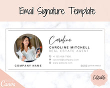 Load image into Gallery viewer, Email Signature Template with logo &amp; photo! Editable Canva Signature Design. Minimalist, Realtor Marketing, Real Estate, Professional, Gmail | Style 4
