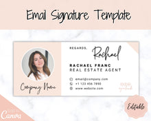 Load image into Gallery viewer, Email Signature Template with logo &amp; photo! Editable Canva Signature Design. Minimalist, Realtor Marketing, Real Estate, Professional, Gmail | Style 7
