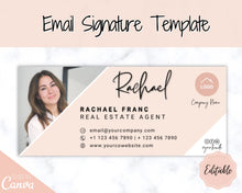 Load image into Gallery viewer, Email Signature Template with logo &amp; photo! Editable Canva Signature Design. Minimalist, Realtor Marketing, Real Estate, Professional, Gmail | Style 8
