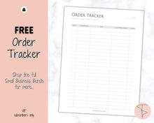Load image into Gallery viewer, FREE - Order Tracker for Small Business | Printable, Side Hustle, Marketing Calendar | Mono
