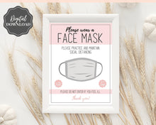 Load image into Gallery viewer, Face Mask Sign, Face Masks Required, Please wear a Face Mask Print, Social distancing Notice sign, Shop Window Sign Printable, must be worn | Multicolor Bundle
