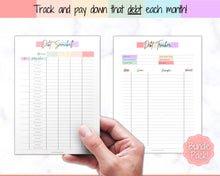 Load image into Gallery viewer, Finance Planner BUNDLE! Budget Planner Templates, Financial Savings Tracker Printable Binder, Monthly Debt, Bill, Spending, Expenses Tracker | Pastel Rainbow
