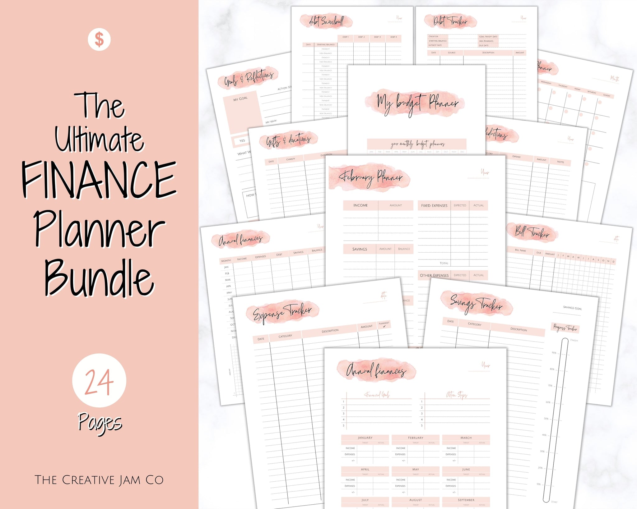 Financial Planner Printable, Financial Planner Workbook, Budget Planner  Printable, Savings Tracker Printable, Financial Tracker Workbook 