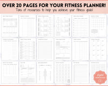 Load image into Gallery viewer, Fitness Planner, Weight Loss Tracker, BUNDLE, Workout Planner Fitness Journal, Wellness, Health Goal, Meal Planner, Self Care, Habit Tracker | Mono
