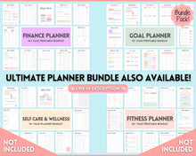 Load image into Gallery viewer, Fitness Planner, Weight Loss Tracker, BUNDLE, Workout Planner Fitness Journal, Wellness, Health Goal, Meal Planner, Self Care, Habit Tracker | Pastel Rainbow
