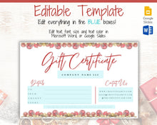 Load image into Gallery viewer, Gift Certificate Template &amp; Thank You Card. Editable CHRISTMAS Gift Voucher, Gift Card, For your order, DIY Last minute Gift. Google Slides | Christmas Bundle Style 1
