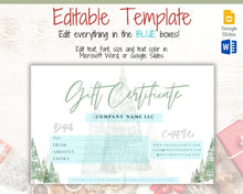 Load image into Gallery viewer, Gift Certificate Template &amp; Thank You Card. Editable CHRISTMAS Gift Voucher, Gift Card, For your order, DIY Last minute Gift. Google Slides | Christmas Bundle Style 2
