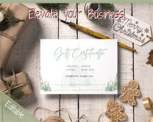 Load image into Gallery viewer, Gift Certificate Template. Editable CHRISTMAS Gift Voucher, Gift Card template, DIY Shop Voucher Coupons. Last minute Gift. Google Slides | Christmas Style 5
