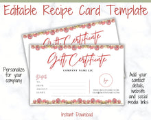 Load image into Gallery viewer, Gift Voucher, CHRISTMAS Gift Certificate Template. Editable Gift Card template, DIY Shop Voucher Coupons. Last minute Gift. Google Slides | Christmas Style 1
