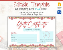 Load image into Gallery viewer, Gift Voucher, CHRISTMAS Gift Certificate Template. Editable Gift Card template, DIY Shop Voucher Coupons. Last minute Gift. Google Slides | Christmas Style 1
