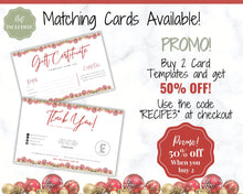 Load image into Gallery viewer, Gift Voucher, CHRISTMAS Gift Certificate Template. Editable Gift Card template, DIY Shop Voucher Coupons. Last minute Gift. Google Slides | Christmas Style 1
