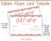 Load image into Gallery viewer, Gift Voucher, CHRISTMAS Gift Certificate Template. Editable Gift Card template, DIY Shop Voucher Coupons. Last minute Gift. Google Slides | Christmas Style 3
