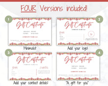 Load image into Gallery viewer, Gift Voucher, CHRISTMAS Gift Certificate Template. Editable Gift Card template, DIY Shop Voucher Coupons. Last minute Gift. Google Slides | Christmas Style 4
