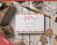 Load image into Gallery viewer, Gift Voucher, CHRISTMAS Gift Certificate Template. Editable Gift Card template, DIY Shop Voucher Coupons. Last minute Gift. Google Slides | Christmas Style 4
