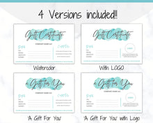 Load image into Gallery viewer, Gift Voucher, Gift Certificate Template. Editable Gift Card template, DIY Shop Voucher Template. DIY Coupons for last minute gift. Editable | Style 13
