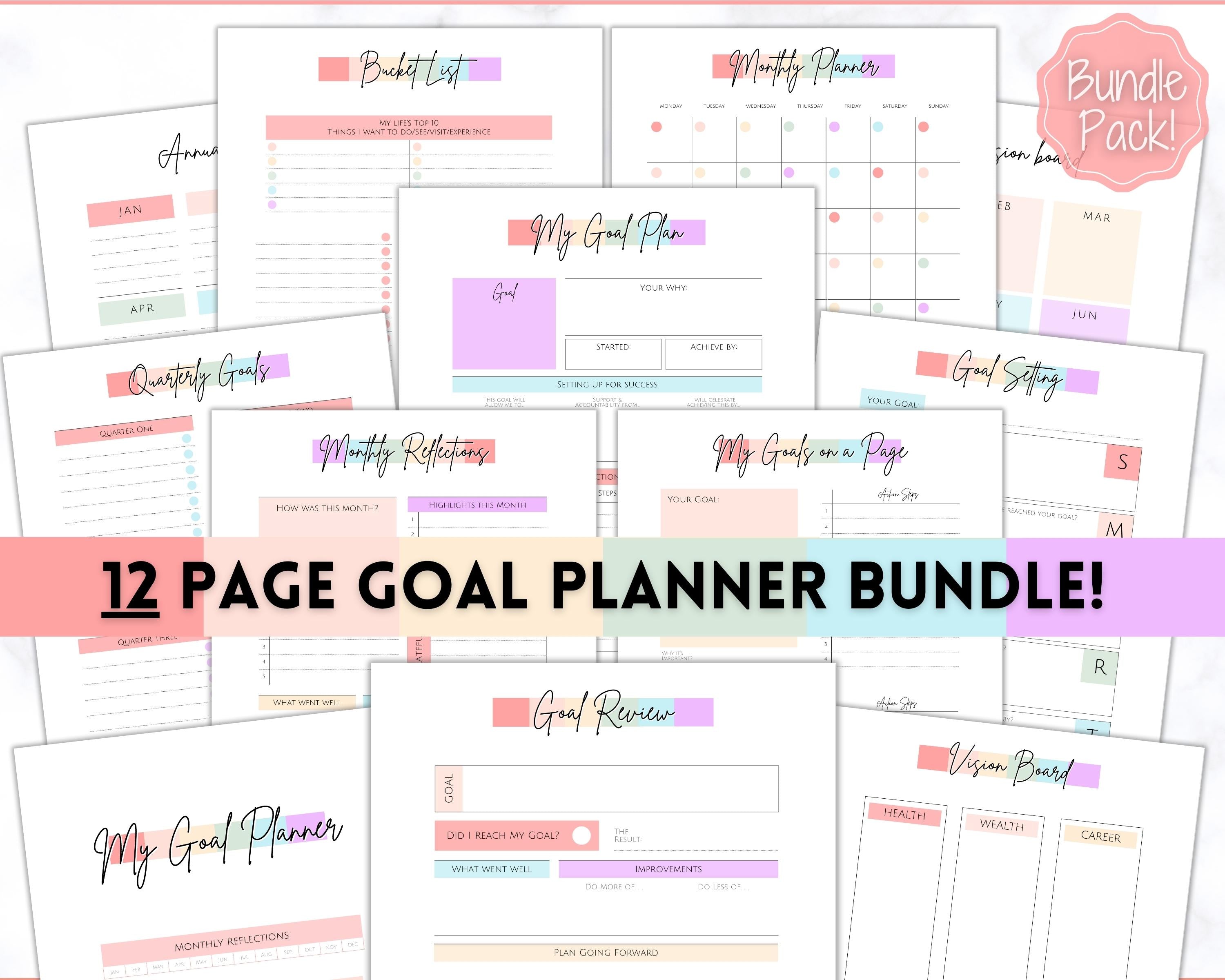 Goal Journal Printable BUNDLE | 2023 Goals Planner, SMART Goal Setting