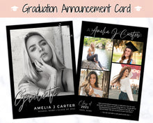 Load image into Gallery viewer, Graduation Announcement Card Template, Senior &amp; High School Grad Announcement, Class of 2021 Invitation, Yearbook, Photo Card Tribute, Canva | Style 6
