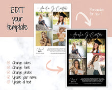 Load image into Gallery viewer, Graduation Announcement Card Template, Senior &amp; High School Grad Announcement, Class of 2021 Invitation, Yearbook, Photo Card Tribute, Canva | Style 6
