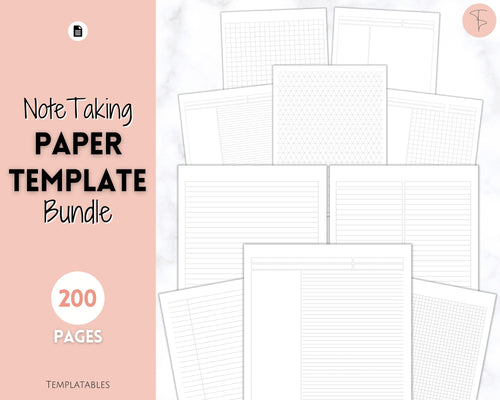 Grid, Line, Dot Paper Printables, Note-Taking Templates, Graph Paper Notebook, Dot Journal Dotted, Cornell Notes, Student Digital Notetaking