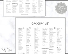 Load image into Gallery viewer, Grocery List, Master Grocery List Printable, Weekly Shopping List, Meal Planner Checklist, Grocery PDF, Kitchen Organization Template | Mono
