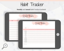 Load image into Gallery viewer, HABIT TRACKER Printable with Mood Tracker for Gratitude Journal. Initiative tracker with goal planner. Monthly habit tracker. Productivity.
