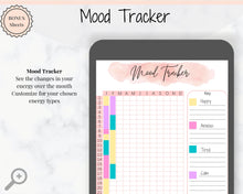 Load image into Gallery viewer, HABIT TRACKER Printable with Mood Tracker for Gratitude Journal. Initiative tracker with goal planner. Monthly habit tracker. Productivity.
