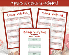 Load image into Gallery viewer, Holiday Family Feud Game! Christmas Family Quiz Game, Printable Xmas Party Game, Virtual Fun Activity, Kids Adults, Office, Fortunes, Trivia
