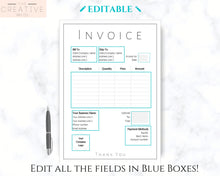 Load image into Gallery viewer, INVOICE TEMPLATE Order Form, EDITABLE Custom Receipt Template, Printable Customer Sales Order Invoice, Minimal Receipt Invoice Business form | Style 17
