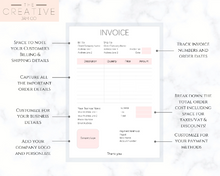 Load image into Gallery viewer, INVOICE TEMPLATE Order Form, EDITABLE Custom Receipt Template, Printable Customer Sales Order Invoice, Receipt Invoice Business form planner | Style 12
