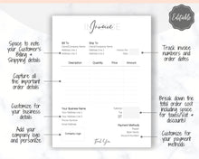 Load image into Gallery viewer, INVOICE TEMPLATE Order Form, EDITABLE Custom Receipt Template, Printable Customer Sales Order Invoice, Receipt Invoice Business form planner | Style 6
